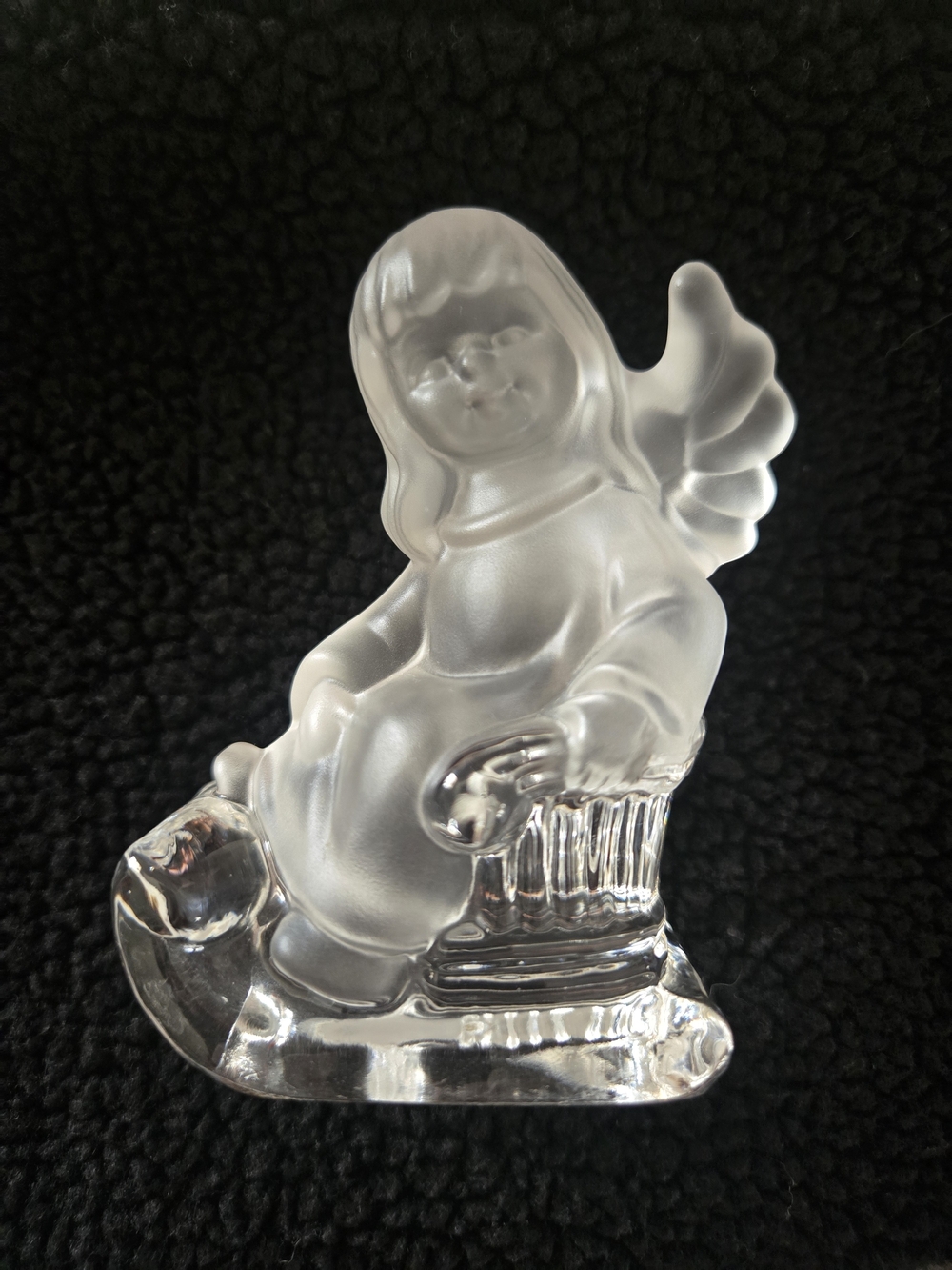 Vintage Goebel Baccarat Frosted Clear Glass Angel Figurine